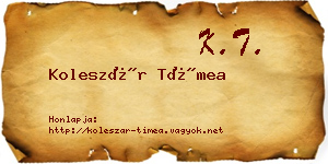 Koleszár Tímea névjegykártya