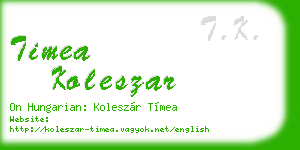 timea koleszar business card